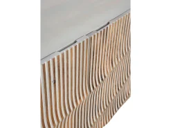 Aparador de 4 puertas patinado blanco de madera de mango