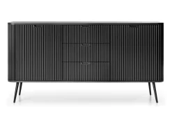 Aparador de 2 puertas y 3 cajones con patas de metal negro, 168x87 cm