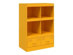Aparador de acero amarillo mostaza 67x39x95 cm