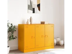 Aparador de acero amarillo mostaza 99x39x73 cm ES801925