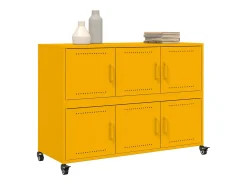 Aparador de acero amarillo mostaza 100,5x39x72 cm