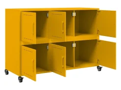 Aparador de acero amarillo mostaza 100,5x39x72 cm