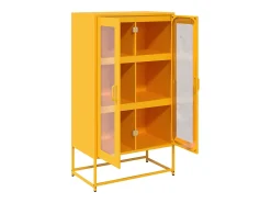 Aparador de acero amarillo mostaza 68x39x123 cm