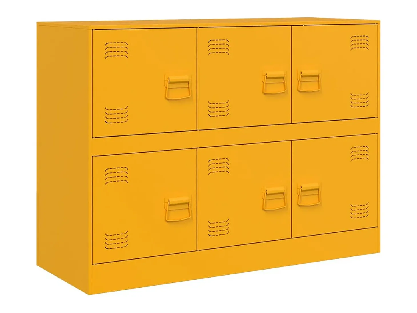 Aparador de acero amarillo mostaza 99x39x73 cm