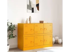 Aparador de acero amarillo mostaza 99x39x73 cm