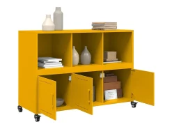 Aparador de acero amarillo mostaza 100,5x39x72 cm