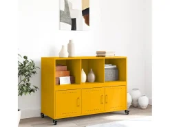 Aparador de acero amarillo mostaza 100,5x39x72 cm