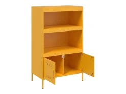 Aparador de acero amarillo mostaza 68x39x113 cm