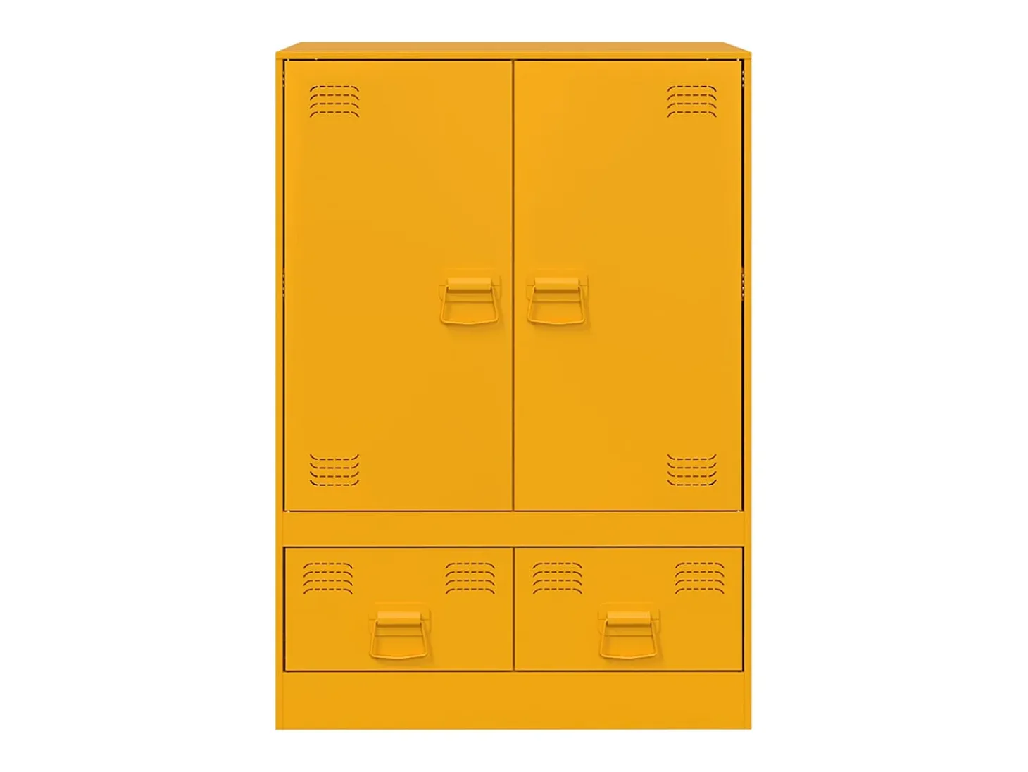 Aparador de acero amarillo mostaza 67x39x95 cm