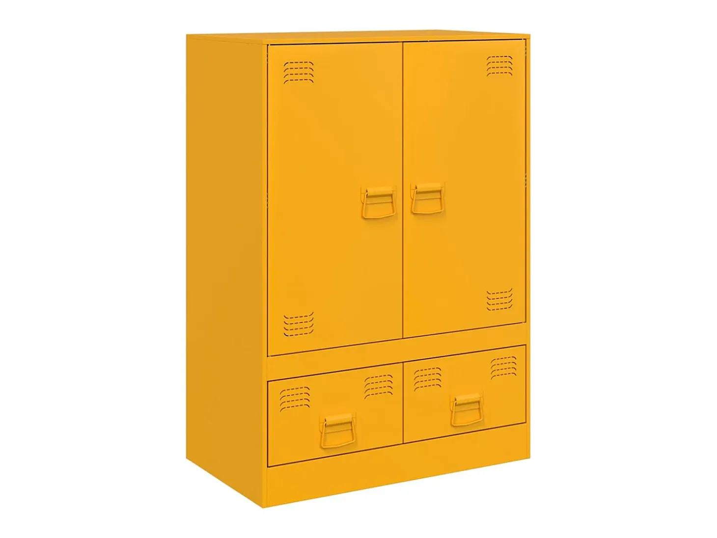 Aparador de acero amarillo mostaza 67x39x95 cm