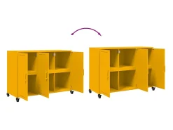 Aparador de acero amarillo mostaza 100,5x39x72 cm