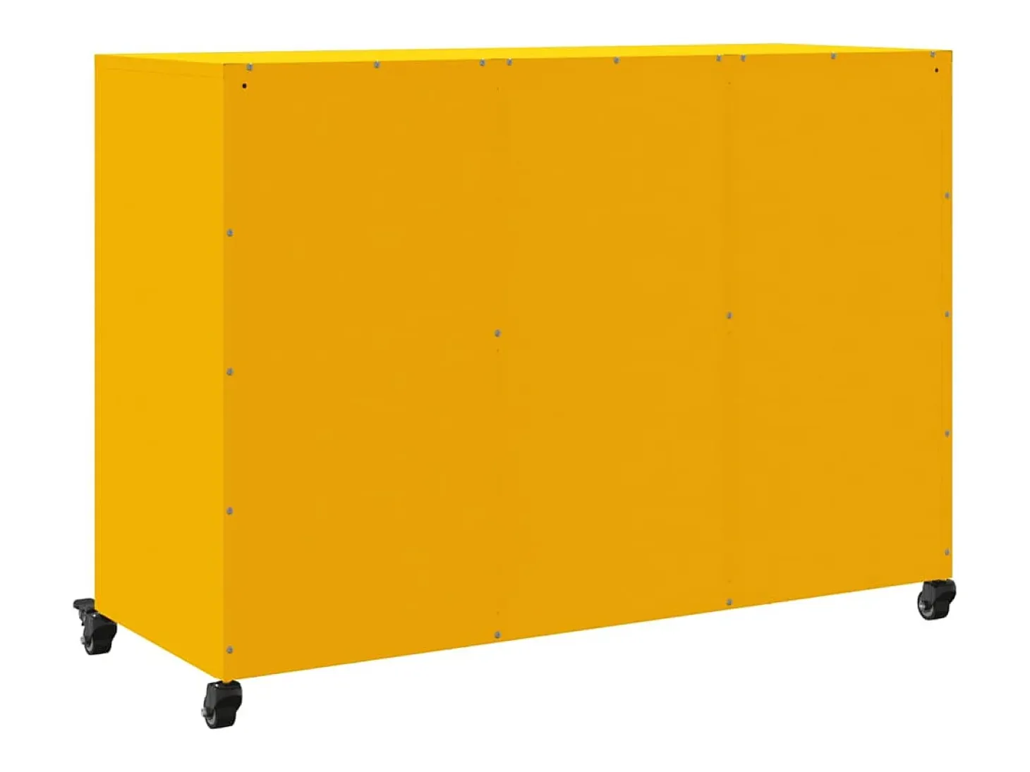 Aparador de acero amarillo mostaza 100,5x39x72 cm