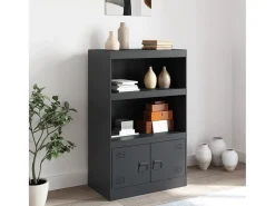Aparador de acero antracita 67x39x107 cm ES625872