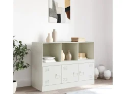 Aparador de acero blanco 99x39x73 cm