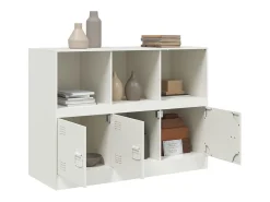 Aparador de acero blanco 99x39x73 cm
