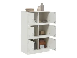 Aparador de acero blanco 67x39x107 cm ES868786