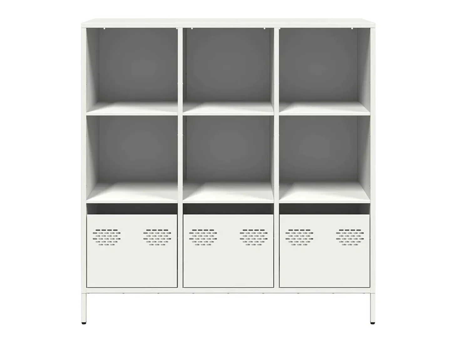Aparador de acero blanco 101,5x39x103,5 cm