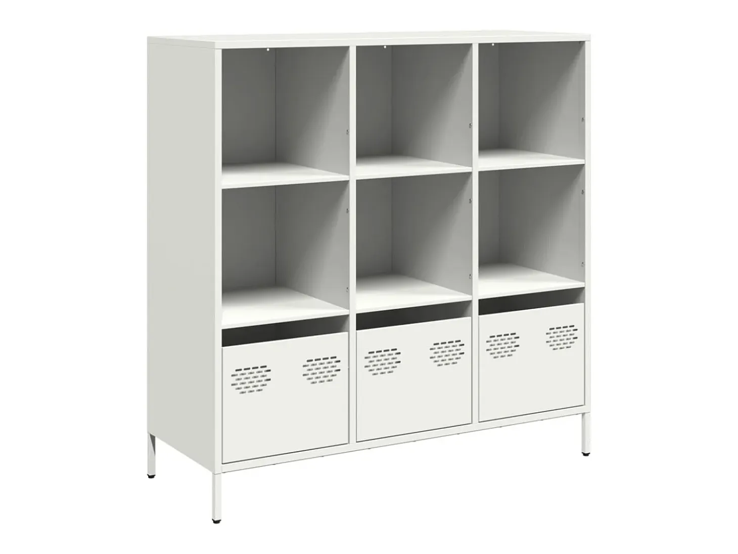 Aparador de acero blanco 101,5x39x103,5 cm