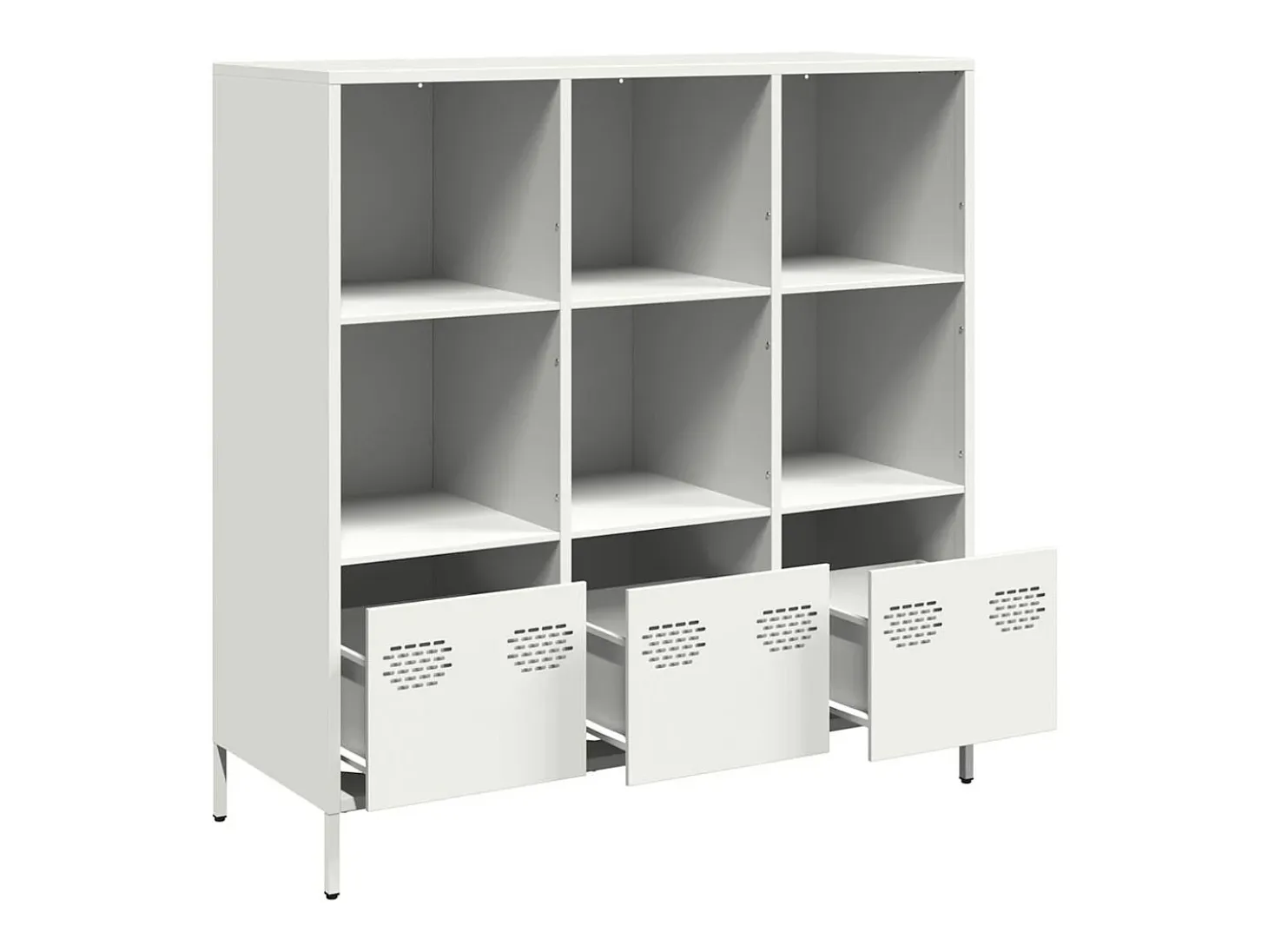 Aparador de acero blanco 101,5x39x103,5 cm
