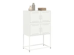 Aparador de acero blanco 68,5x38,5x107 cm