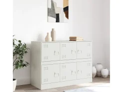 Aparador de acero blanco 99x39x73 cm