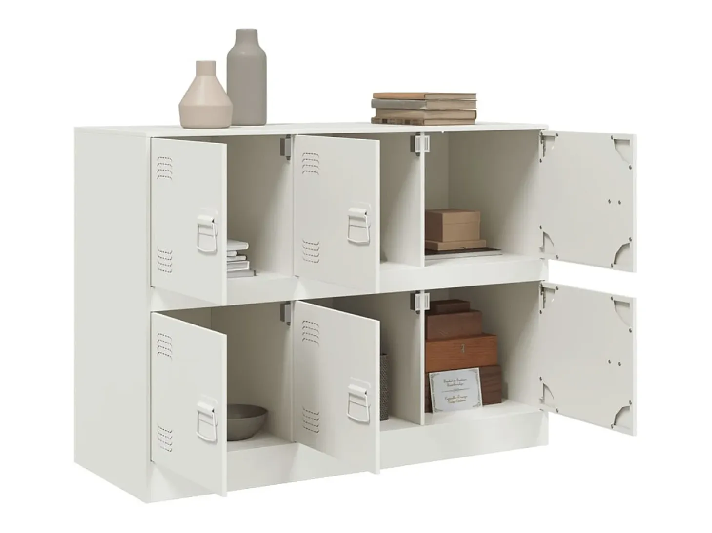 Aparador de acero blanco 99x39x73 cm