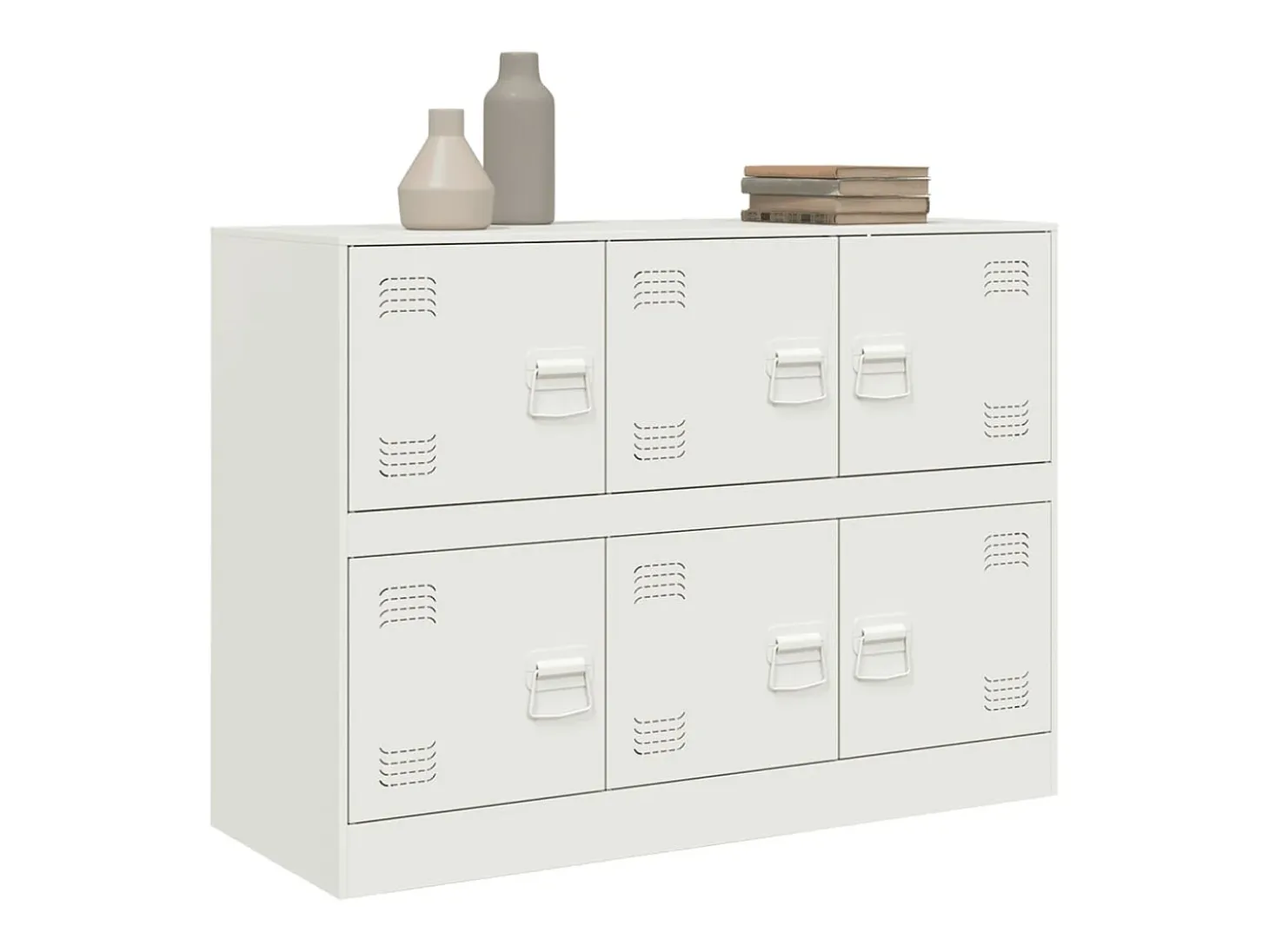 Aparador de acero blanco 99x39x73 cm