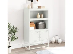 Aparador de acero blanco 68,5x38,5x123,5 cm