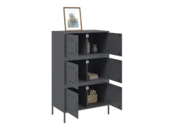 Aparador de acero gris antracita 68x39x113 cm