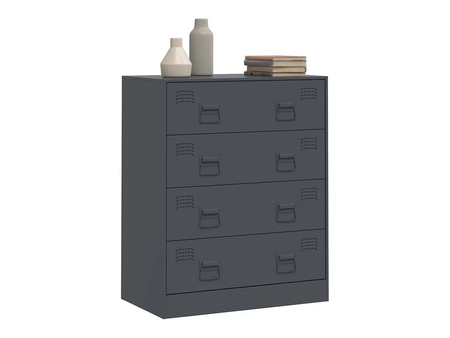 Aparador de acero gris antracita 67x39x83 cm
