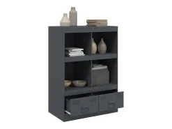 Aparador de acero gris antracita 67x39x95 cm