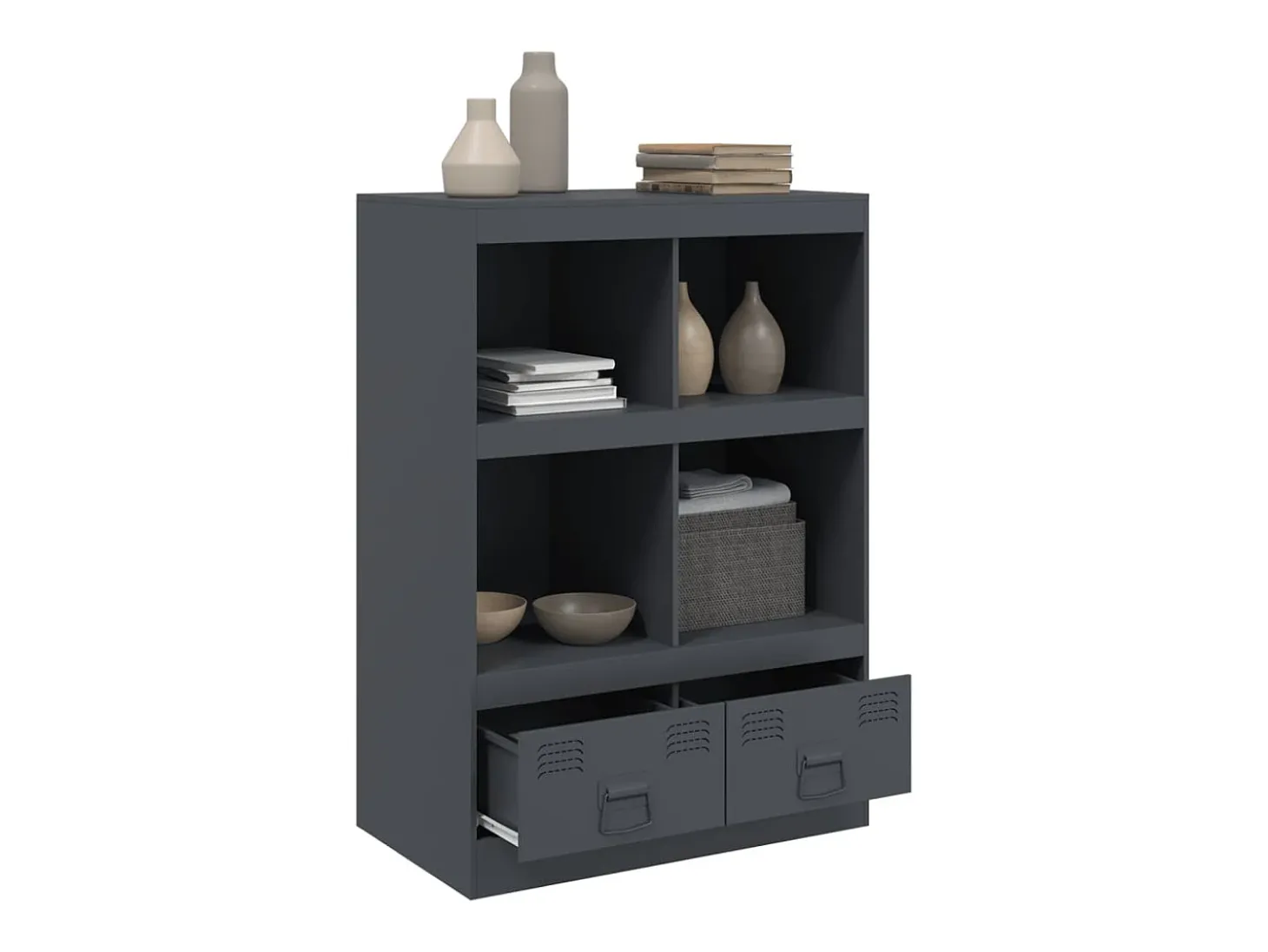 Aparador de acero gris antracita 67x39x95 cm