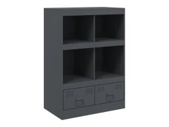 Aparador de acero gris antracita 67x39x95 cm