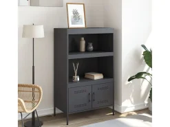 Aparador de acero gris antracita 68x39x113 cm