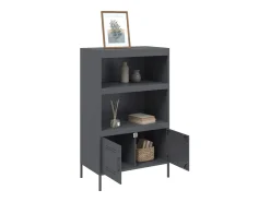 Aparador de acero gris antracita 68x39x113 cm