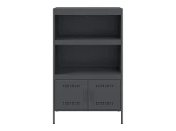 Aparador de acero gris antracita 68x39x113 cm