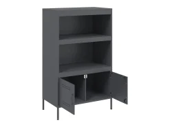 Aparador de acero gris antracita 68x39x113 cm