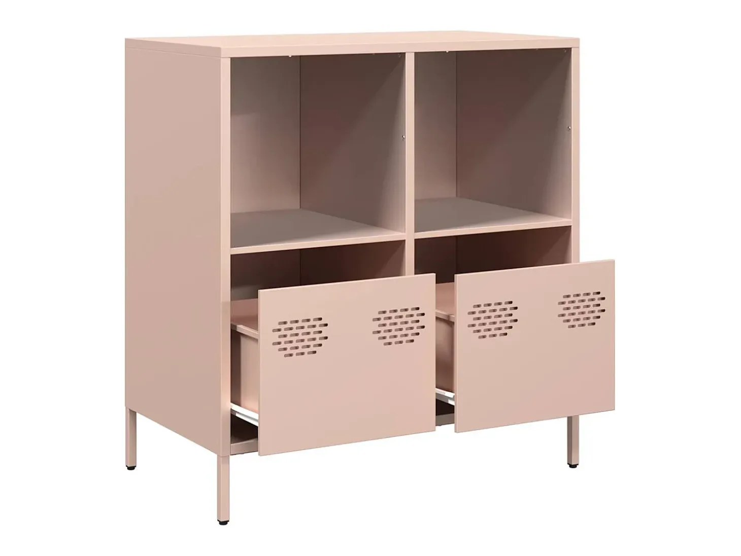 Aparador de acero laminado en frío rosa 68x39x73,5 cm