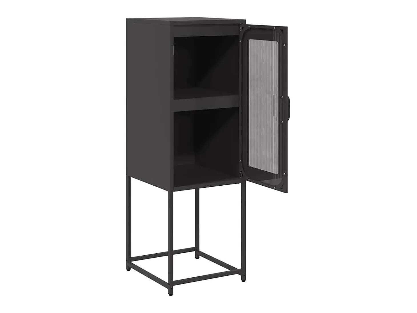 Aparador de acero laminado en frío negro 36x39x107 cm
