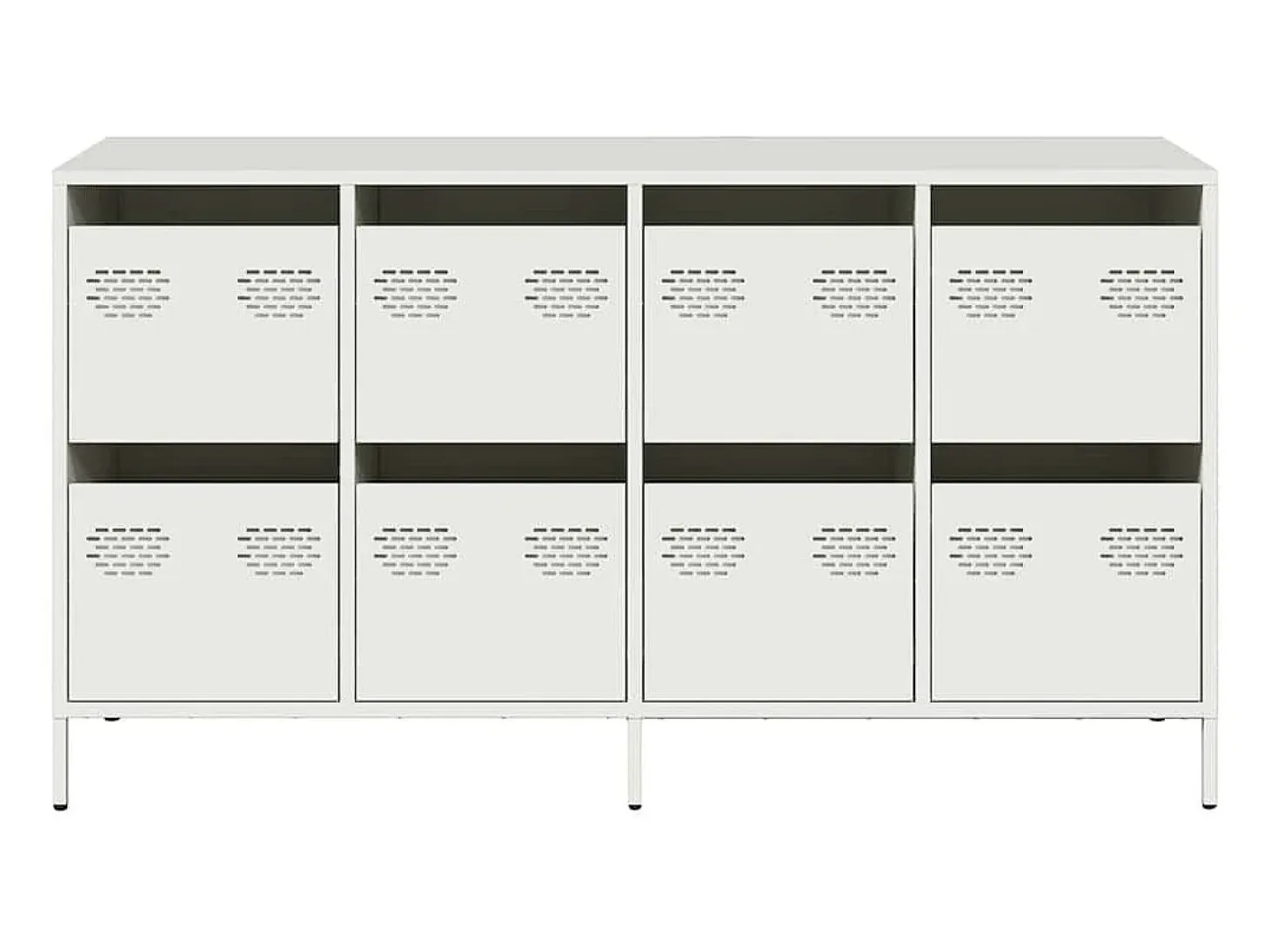 Aparador de acero laminado en frío blanco 135x39x73,5 cm