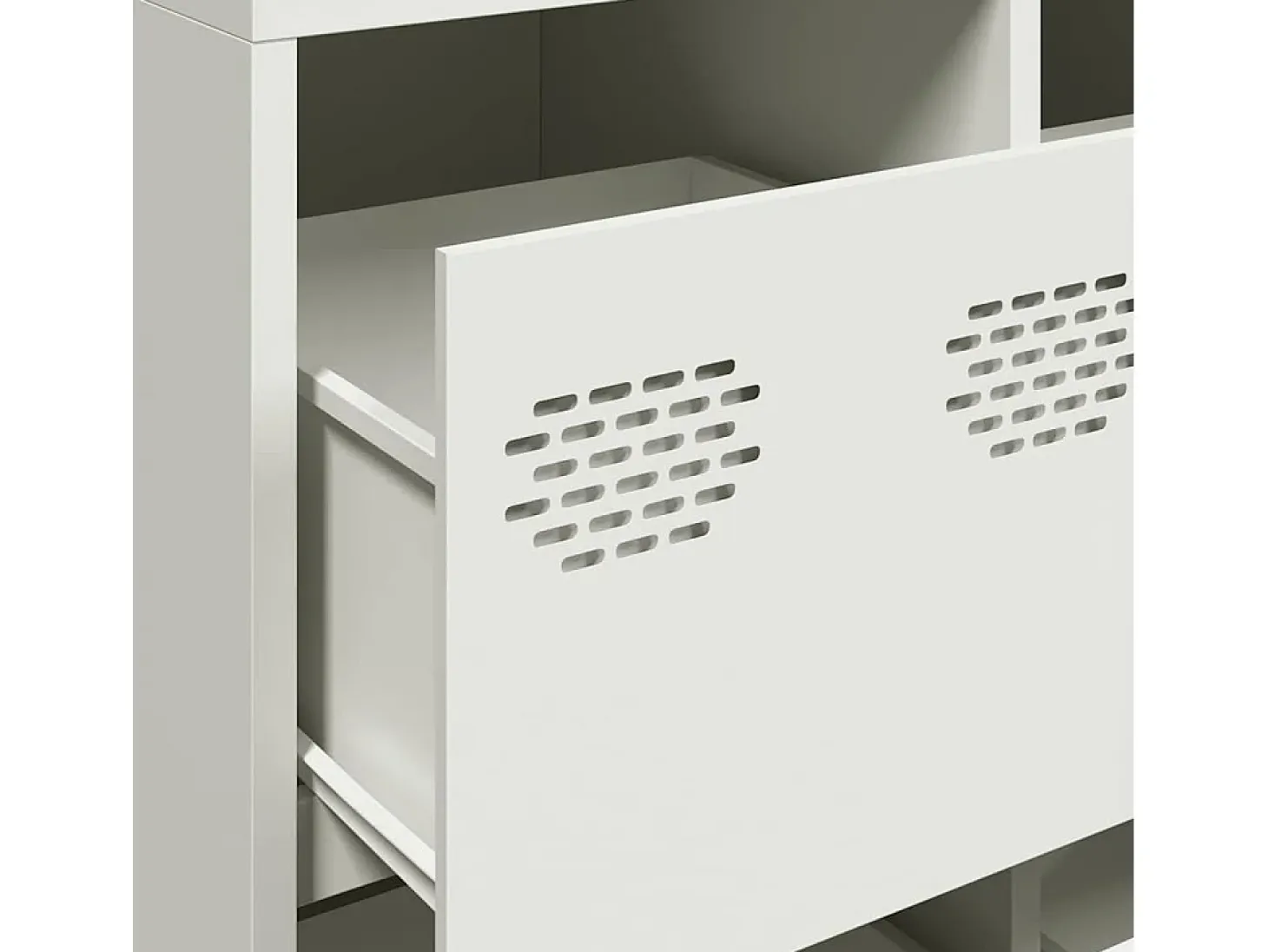 Aparador de acero laminado en frío blanco 135x39x103,5 cm