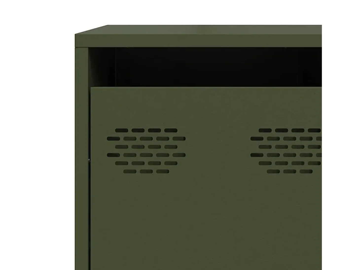Aparador de acero laminado en frío verde oliva 135x39x103,5 cm