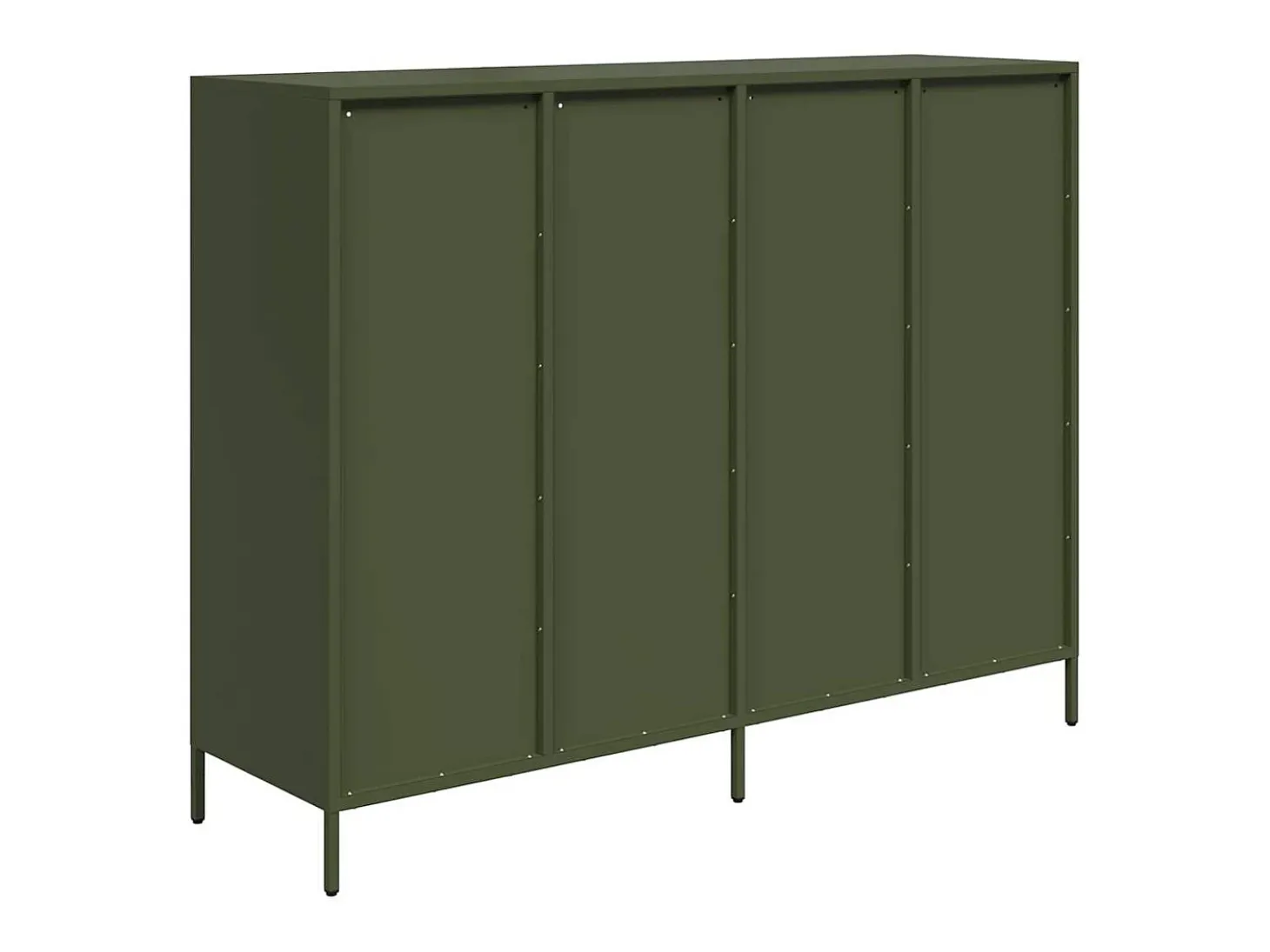 Aparador de acero laminado en frío verde oliva 135x39x103,5 cm