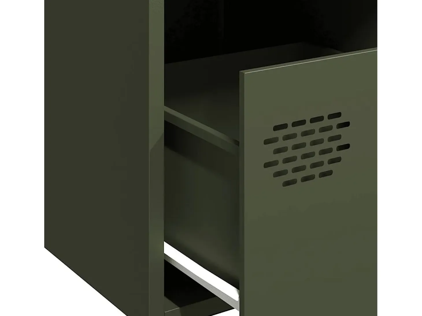 Aparador de acero laminado en frío verde oliva 68x39x73,5 cm