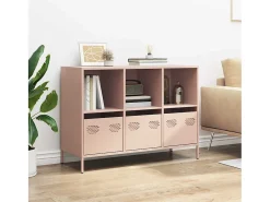 Aparador de acero laminado en frío rosa 101,5x39x73,5 cm