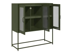 Aparador de acero laminado en frío verde oliva 100,5x39x107 cm