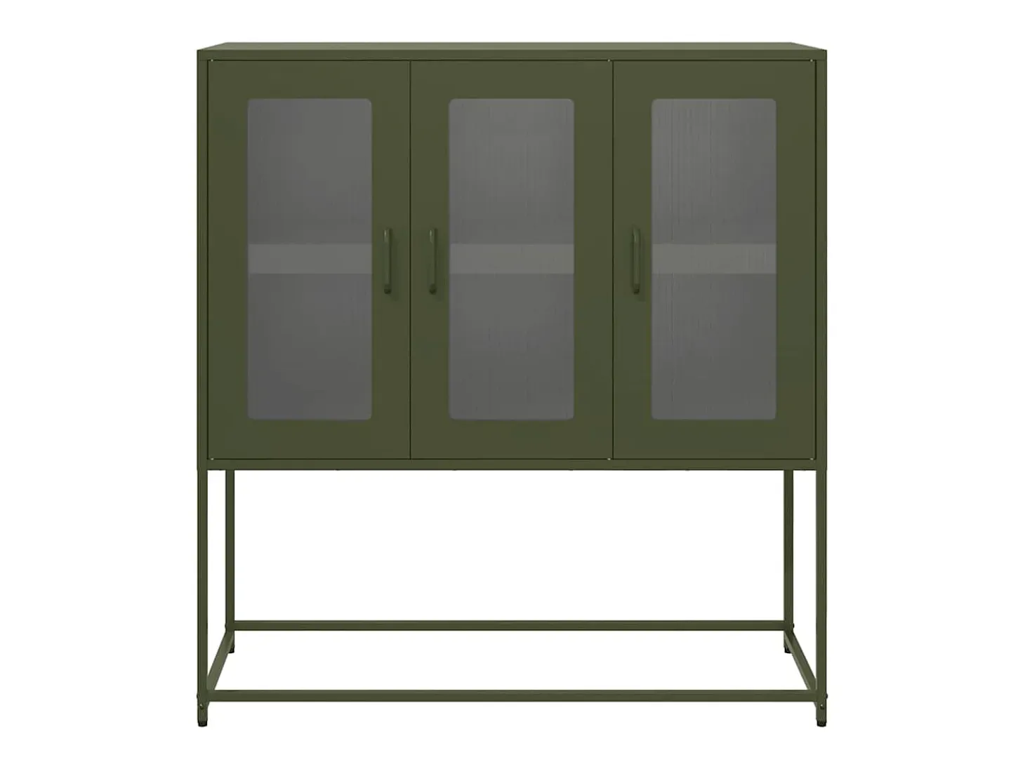 Aparador de acero laminado en frío verde oliva 100,5x39x107 cm