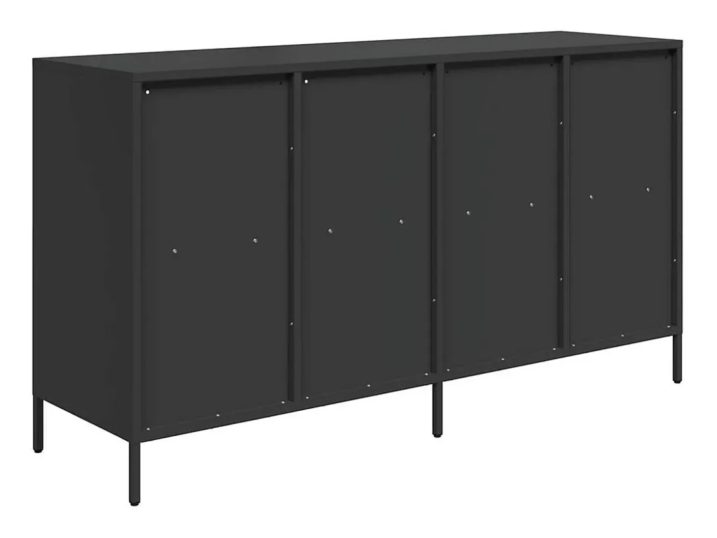 Aparador de acero laminado en frío negro 135x39x73,5 cm