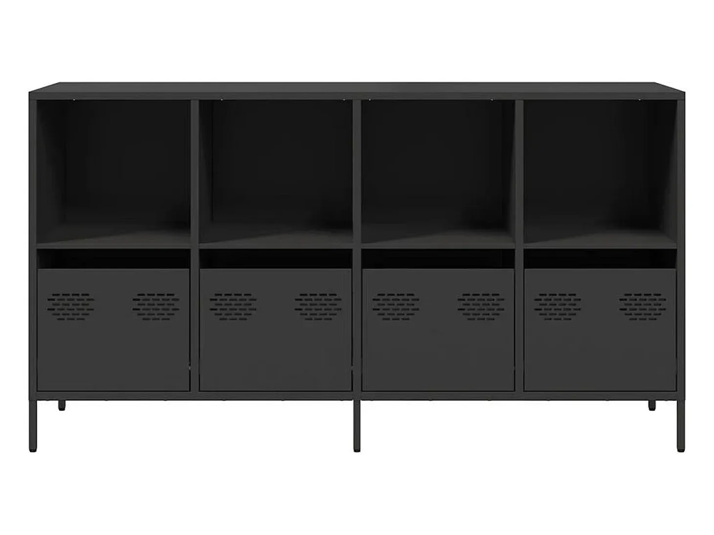 Aparador de acero laminado en frío negro 135x39x73,5 cm