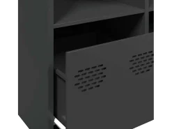 Aparador de acero laminado en frío negro 135x39x73,5 cm